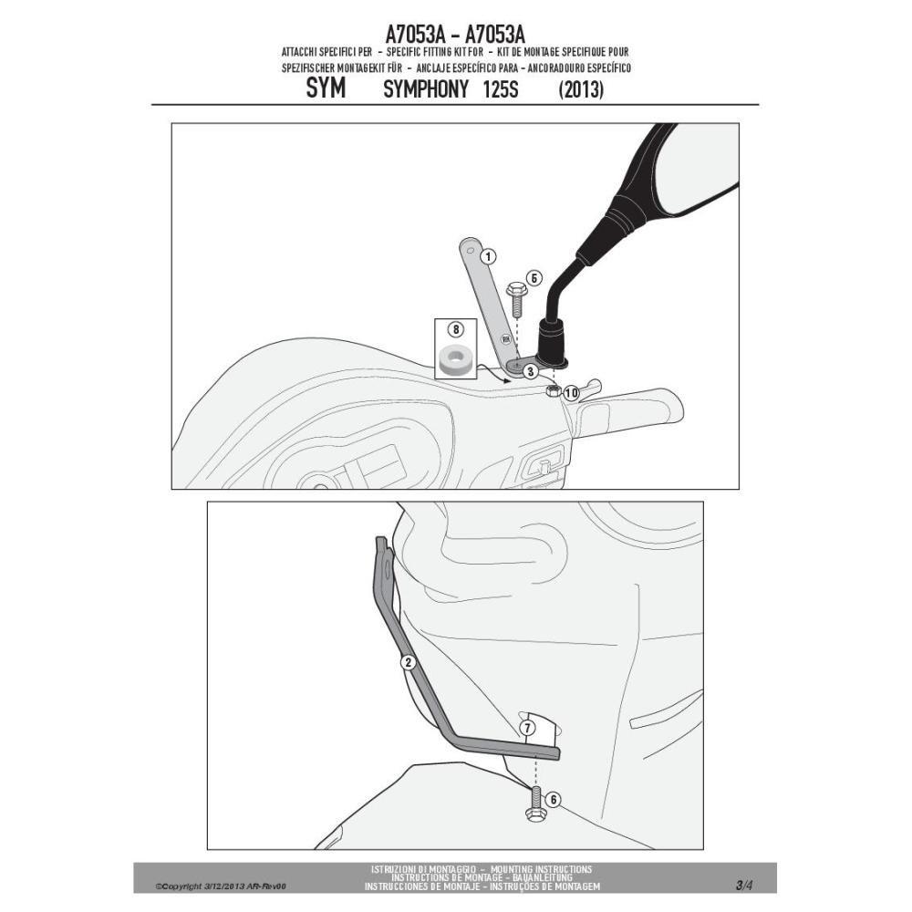 Kit Para Montaje De Cupula GIVI En Modelos SYM SYMPHONY Tienda MotoCenter