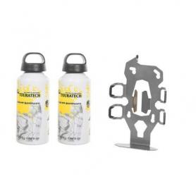 ZEGA Pro2 bottle holder-double with 2x Touratech aluminum bottle 0.6 liters