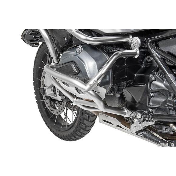 Reinforcement bars for the original engine protection bars of BMW R1200GS Adventure LC (2014-2016).