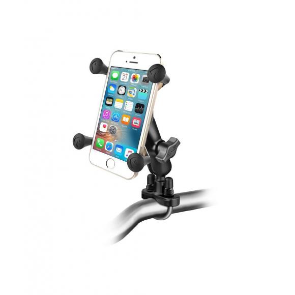 RAM® X-Grip® phone holder with handlebar U-bolt base. Short arm