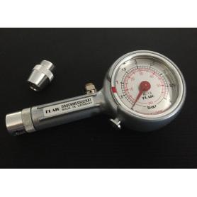 Tire pressure monitor with straight connection, 90º connection and relief valve