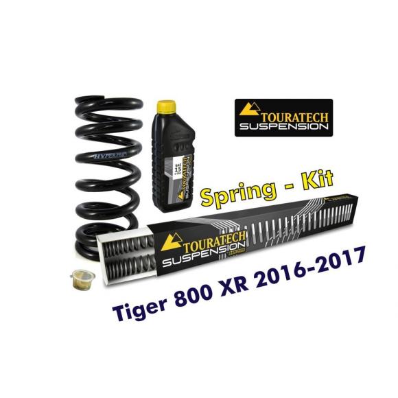 Progressive exchange springs for fork and shock absorber tube, Tiger 800 XR / XRt / XRx 2016-2017