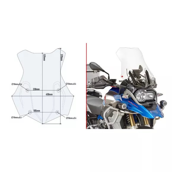 Givi windscreen for BMW R1200GS LC/ LC Adv/ R1250GS LC/ LC Adv