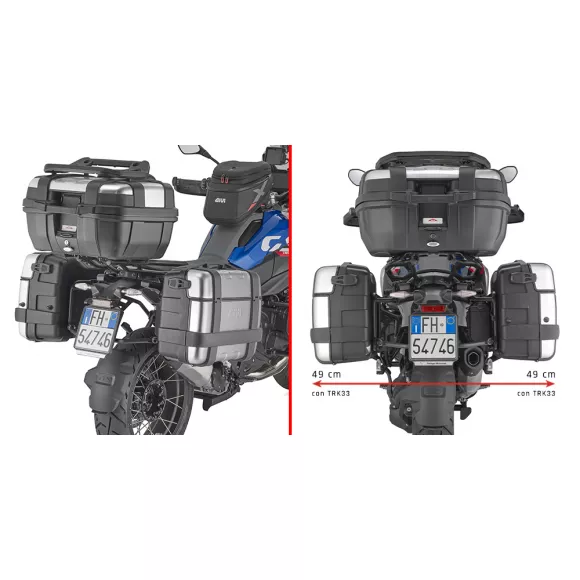 Portamaletas lateral específico PL ONE-FIT configurado para maletas MONOKEY® para BMW R 1300 (2024-)