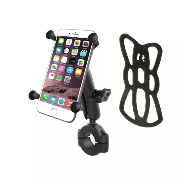 RAM® X-Grip® universal phone holder with handlebar clamp kit and X-Grip® cradle for larger smartphones