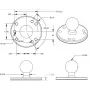 Round plate with RAM® ball - Round base anchor 63 mm.