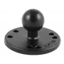 Round plate with RAM® ball - Round base anchor 63 mm.