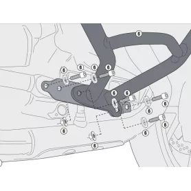 Specific kit for the assembly of TN5108 / TN5108OX motor fenders from GIVI