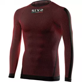 Long Sleeve / Crewneck Technical T-Shirt All Year Underwear® Charcoal TS2 - Dark red