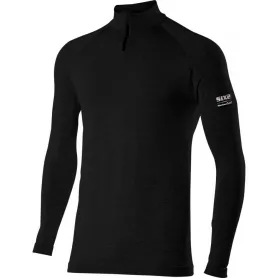 Carbon Merinos Wool® Long Sleeve / High Neck Technical T-Shirt with Carbon Merinos Wool® zipper SIXS - Black