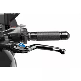 Puig black folding clutch lever with blue selector