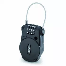 Combination padlock with retractable cable of GIVI