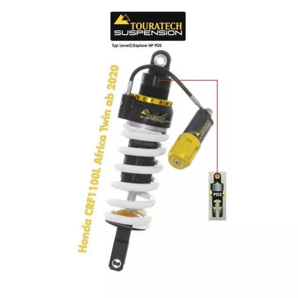 Amortiguador Explore HP/PDS Nivel 2 de Touratech Suspension para Honda Africa Twin CRF1100L/ CRF1000L (2018-)/Adv Sports