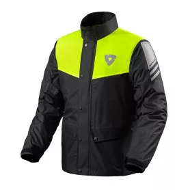 Revit Nitric 3 H2O Raincoat - Black-Fluorine yellow