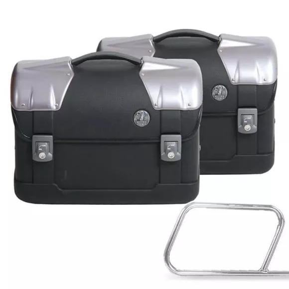 Strayker motorcycle saddlebags for tubular saddlebag holder