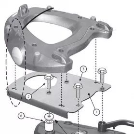 MONOKEY® rear case adapter for BMW F650GS (08-17)/ F700GS (13-17)/ F800GS (08-17)/ F800GS Adv. (13-17) from GIVI