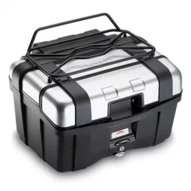 Metallic luggage carrier for Trekker cases in black by Givi